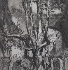 Drypoint etching by Frank Brangwyn, etching, sold May 2023