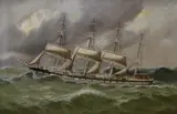 Colony' at sea by Thomas G. Purvis of Cardiff, oil on canvas, sold May 2023
