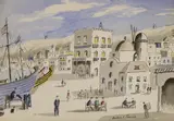 On the Isle of Mykonos by Herbert L. Peacock, ink and watercolour, sold May 2023