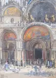 Entrance to St Marks, Venice by Bernhard Sickert, pastel, sold May 2023