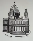 St. Pauls by Edward Bawden, woodcut, sold May 2023