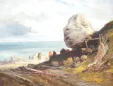 Giraffe Rocks, Mayo Point, Guernsey by John Holland Snr, oil on canvas, sold May 2023