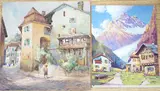 Swiss alpine scene by James McGavin Greig, oil on board, offered May 2023