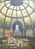 Under the lake by Peter Messer, oil, sold May 2023