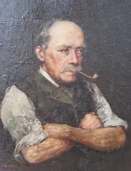 An Old Salt by F. R. Grigg, oil on panel, sold May 2023