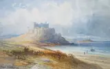 Bamburgh Castle by Emile Axel Krause, watercolour, sold May 2023