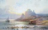 Mount Orgueil Castle, Jersey by Emile Axel Krause, watercolour, offered May 2023