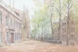 Cambridge street scene by Mabel Annie Spurrier, watercolour, offered May 2023