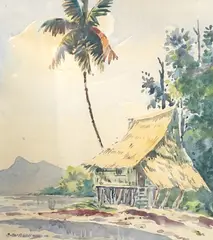 Kedah, North Malaya by Abu Baker Ibrahim, watercolor, sold May 2023