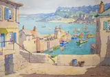 The Harbour, St Ives, Cornwall' and a watercolour of 'Old Harry Rocks, Dorset' by John Christopher Temple Willis, largest 25 x 35cm, unframed by James P. Power, watercolour, sold May 2023