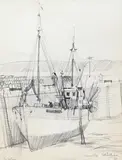 Padstow by Grenville George Cottingham, pencil, offered May 2023