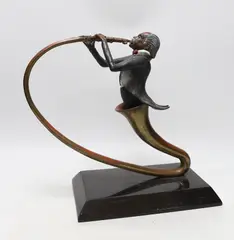 A cold painted bronze musician by Paul Wegner, bronze, sold May 2023