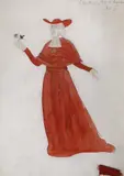 Costume design for Cardinal Pio di Amadori in The Little Glass Clock, Aldwych Theatre 1954 by Doris Zinkeisen, pencil and watercolour, sold Apr 2023