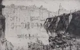 Drypoint etching by Frank Brangwyn, etching, sold Apr 2023
