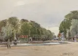 Tuilleries Gardens, Paris by John Fulleylove, watercolour, sold Apr 2023