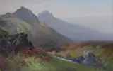 Scottish mountain pass by Reginald Daniel Sherrin, gouache, offered Apr 2023