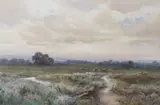 The Marsh between Pulborough and Amberley by Joseph Powell, watercolour, sold Apr 2023