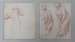Figure studies, 24 x 20cm, framed as one by Alfred Stevens, drawing, sold Apr 2023