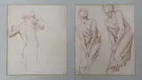 Figure studies, 24 x 20cm, framed as one by Alfred Stevens, drawing, sold Apr 2023