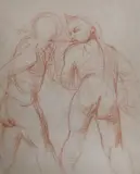 Sanguine chalk by Alfred Stevens, drawing, sold Apr 2023