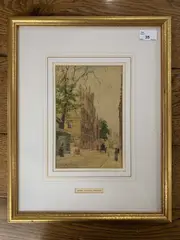 Jesus College, Oxford by William Matthison, watercolour, sold Aug 2023