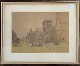 Southwell Chapter Minster House by William Roger Benner, watercolour and pencil on paper, offered Aug 2023