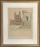 Norwich Cathedral, photolithograph, framed and glazed, Burlington Gallery Ltd, London, label on verso, 34x41cm, framed and glazed by Cecil Aldin, print (other), offered Aug 2023