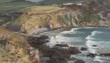 Priest's Cove near Lands End, impasto oil on board by Sheila Macleod Robertson Rsma Swa, oil on board, sold Jul 2023