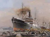 The British Steam Mechant ship Kaying off the China coast by Colin Verity, oil on board, sold Jul 2023