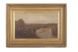 Barnard Castle from Rokeby Woods by Walter H.W. Foster, oil on canvas, sold Jul 2023
