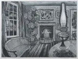 Winter Evening by Richard Bawden, etching, sold Jul 2023