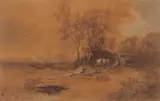 Horse and cart by a sandpit by Peter De Wint O.W.S, watercolour, offered Jul 2023