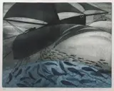The Multitude of Fishes John 21 by Elizabeth Morris, etching, sold Jul 2023