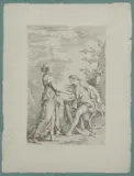 Apollo and the Cumaen Sibyl by Salvator Rosa, etching, sold Jul 2023