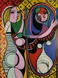 In the style of of Pablo Picasso, Girl before a Mirror by Dennis Buswell, 2022, Acrylic on canvas, sold Jul 2023