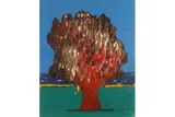 A study of a tree under a blue sky, impasto by Dany Dasto, oil on canvas, offered Jul 2023