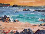 Sunset Bay by Graham Evernden, 2021, Acrylic on board, sold Jul 2023