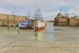Newquay Harbour, Cornwall 2020 (FH222) by Jan Merrick Horn, Oil on paper, sold Jul 2023