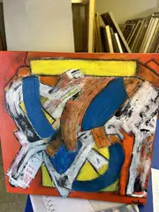 Rush Hour by Lesley Doswell, 2022, Acrylic on canvas, sold Jul 2023