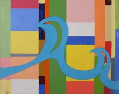 Wave by Terry Wallwork, Oil on Canvas, sold Jul 2023