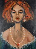 Orange Hair Girl 1 by Dennis Buswell, Acrylic on board, sold Jul 2023
