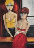 Talk to Me by Dennis Buswell, Acrylic on paper, offered Jul 2023