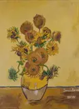 Sun Flower (in the style of Van Gogh) by Dennis Buswell, 2020, Acrylic on board, sold Jul 2023