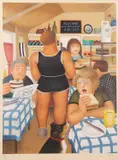 Elvira's Cafe by Beryl Cook, lithograph, sold Jul 2023