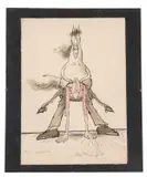Roughshod Rider by Ronald Searle, 1983, lithograph, sold Jul 2023