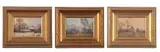 A trio of rural landscape scenes by James Wright, oil, offered Jun 2023