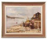 Low Tide, King's Lynn by Owen Waters, 1977, oil on board, sold Jun 2023
