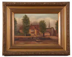Pull's Ferry, Norwich by William E. Plumstead, oil on canvas, sold Jun 2023