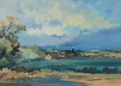 Burnham Overy by John Burrows, oil on board, sold Jun 2023