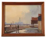 Great Yarmouth from Southtown by Clifford John, oil on board, offered Jun 2023